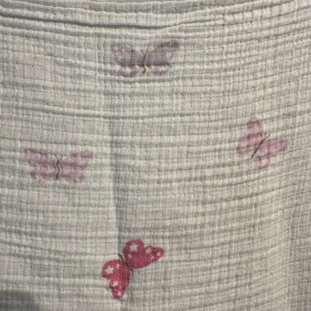 aden Gauze Blanket Swaddle Baby Girl Butterflies Pink Purple 42x43